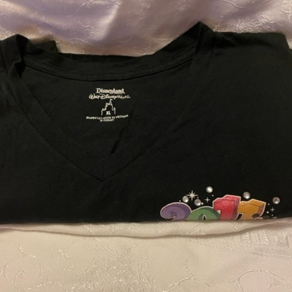 Disney 2011 Disneyland Resorts Black V-neck Tee. XL Walt Disney World 2011 with - Picture 7 of 9